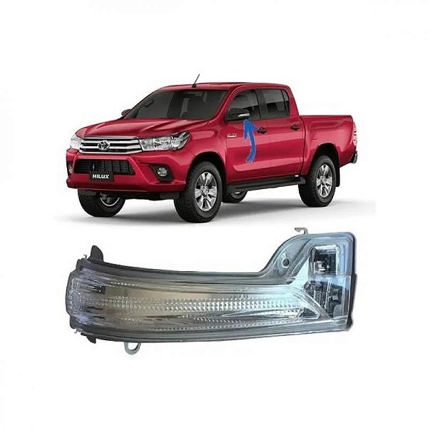 Pisca de retrovisor hilux toyota de 2016 a 2025 lado direito externo para picape