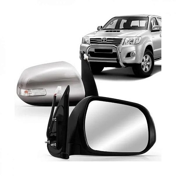 Retrovisor externo hilux picape e sw4 toyota de 2012 a 2015 lado direito cromado elétrico com pisca