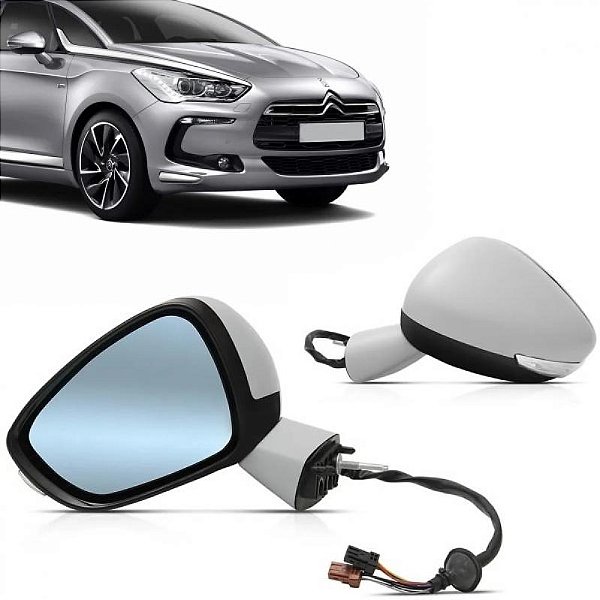 Retrovisor externo ds5 citroën de 2012 a 2016 lado esquerdo azul elétrico retrátil com aquecimento pisca e cortesia