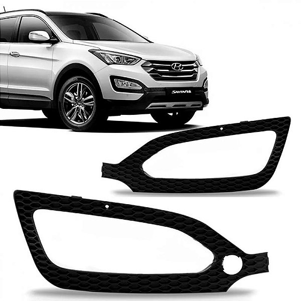 Moldura inferior para choque para farol auxiliar santa fe hyundai de 2014 a 2016 lado esquerdo