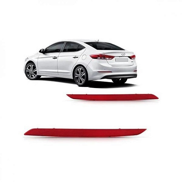 Refletor de para choque elantra hyundai de 2017 a 2018 lado direito traseiro