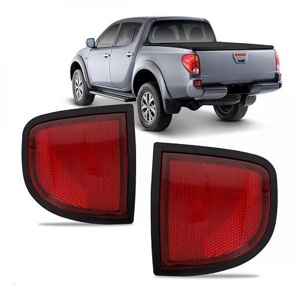 Lanterna de para choque triton mitsubishi de 2007 a 2016 lado esquerdo traseiro refletor