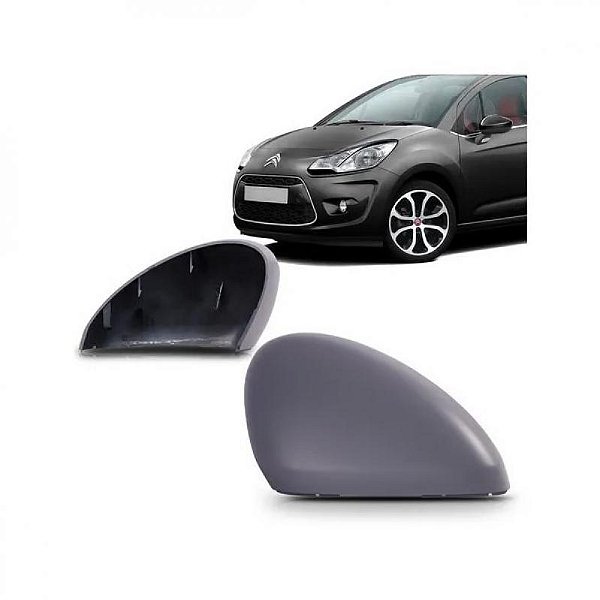 Capa de retrovisor c3 citroën de 2013 a 2020 lado esquerdo com acabamento em primer