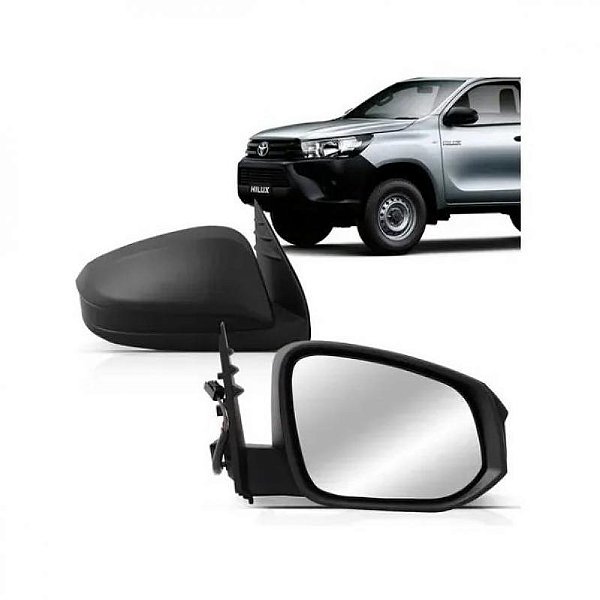 Retrovisor externo hilux toyota de 2016 a 2025 lado direito elétrico com capa texturizada sem pisca para picape
