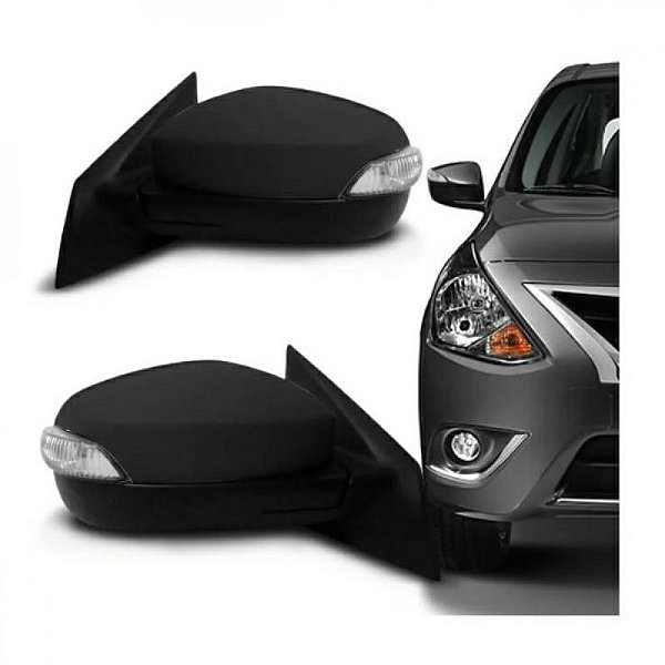 Retrovisor externo versa nissan de 2015 a 2021 lado esquerdo elétrico com pisca largo