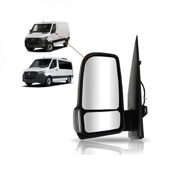 Retrovisor externo sprinter mercedes benz de 2020 a 2025 lado direito texturizado com aquecimento com pisca