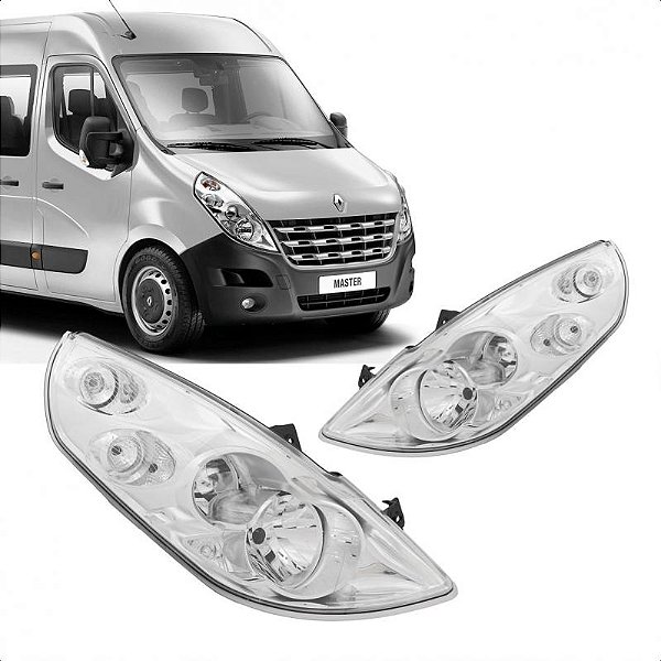 Farol master renault de 2013 a 2022 lado esquerdo manual e elétrico sem auxiliar
