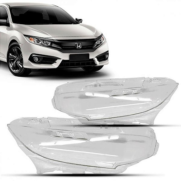 Lente de farol civic honda de 2017 a 2021 lado esquerdo