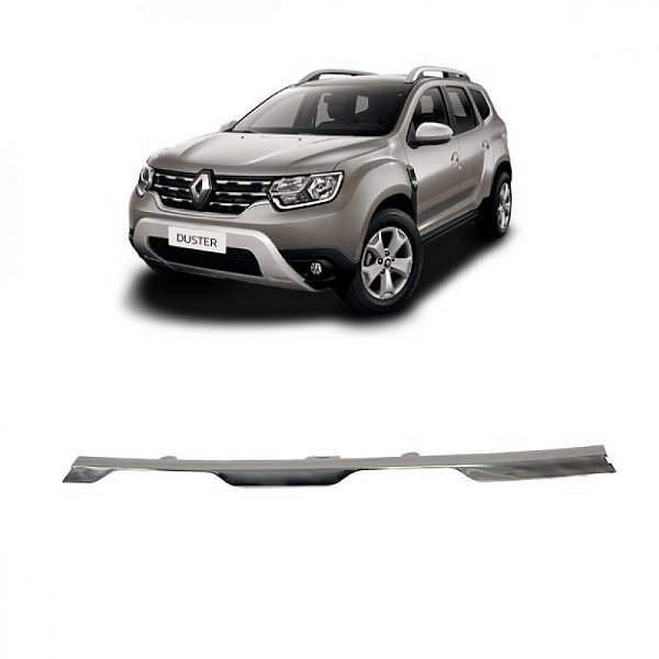 Moldura inferior para choque da grade do radiador duster renault de 2021 a 2025 lado direito central cromado