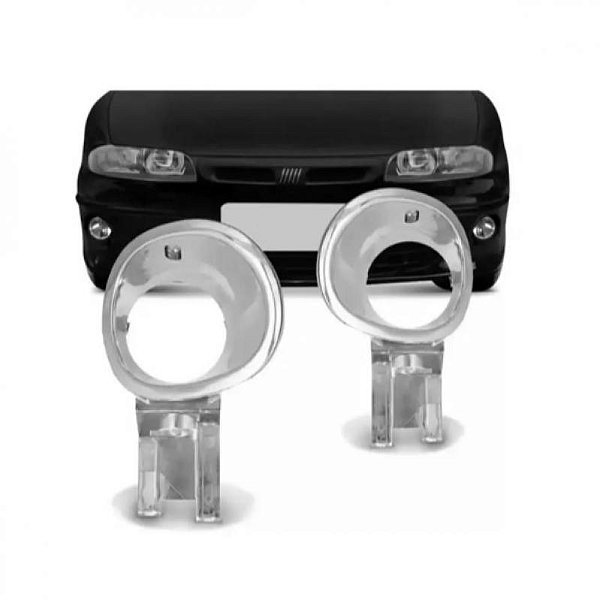 Suporte de farol auxiliar marea e brava fiat de 1998 a 2007 lado esquerdo cromado