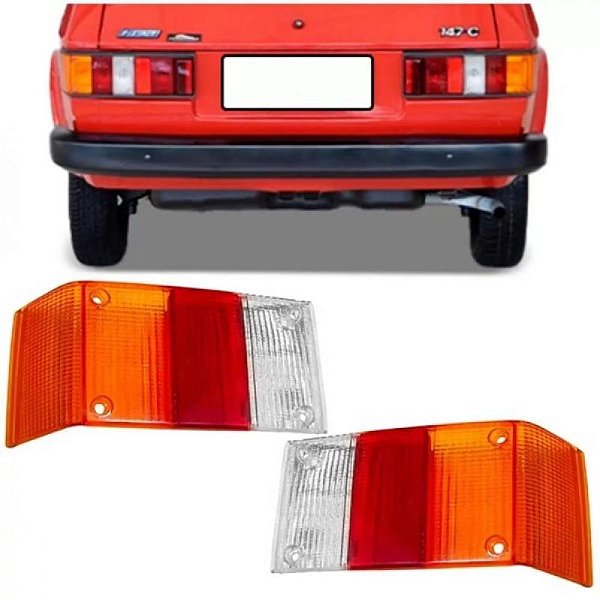 Lente de lanterna spazio fiat de 1983 a 1986 traseira lado direito tricolor curva em acrílico