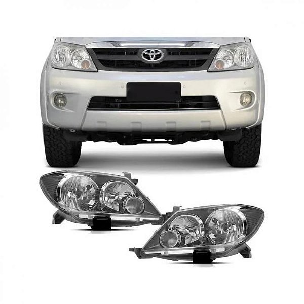 Farol hilux sw4 toyota de 2005 a 2008 lado esquerdo manual cromomix