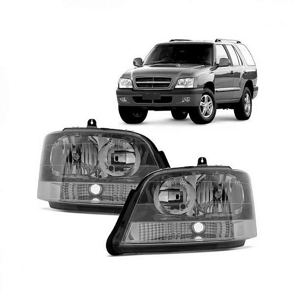 Farol s10 e blazer chevrolet de 2001 a 2011 lado direito cinza