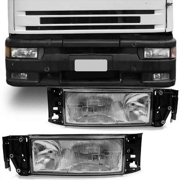 Farol eurotech iveco de 1997 a 2005 lado direito