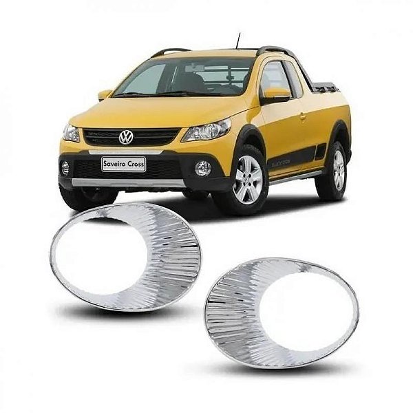 Suporte de farol auxiliar saveiro volkswagen de 2009 a 2012 cromado geração cinco cross par