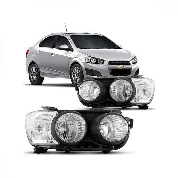 Farol sonic chevrolet de 2012 a 2014 lado direito com anel preto