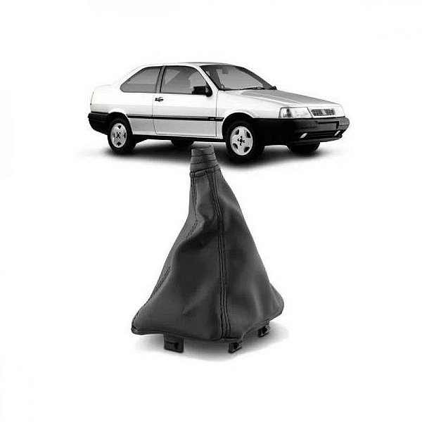 Coifa de câmbio tempra fiat de 1991 a 1998 preta de couro para versão turbo