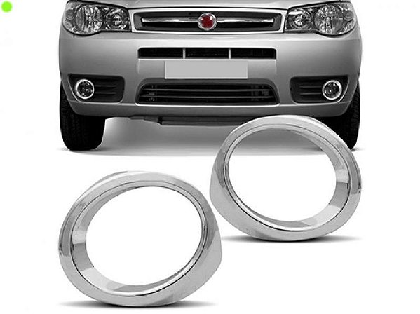 Moldura inferior do para choque para farol auxiliar palio fiat de 2010 a 2012 cromada par