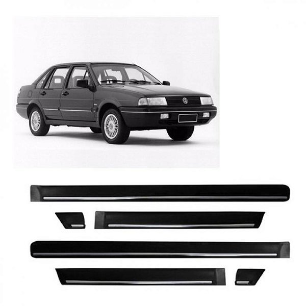 Friso lateral santana volkswagen de 1991 a 1998 preto e cromado GLS quatro portas seis peças