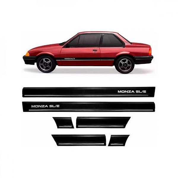 Friso lateral monza chevrolet de 1991 a 1993 preto SLE duas portas seis peças