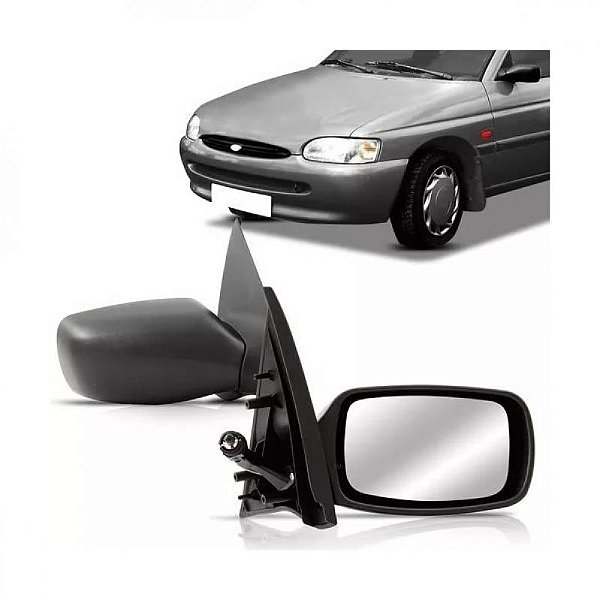 Retrovisor externo escort ford de 1997 a 2002 lado direito verde escuro com controle manual para duas ou quatro portas