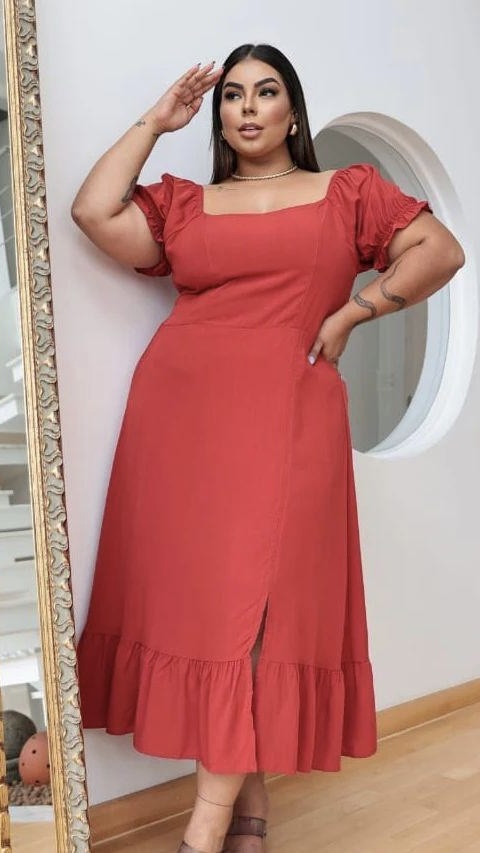 VESTIDO PLUS MÍDI G1