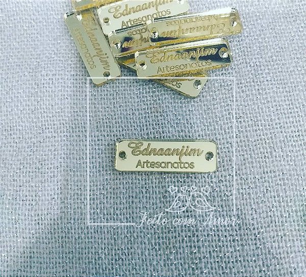 Etiqueta de acrílico espelhado | 3x1 cm