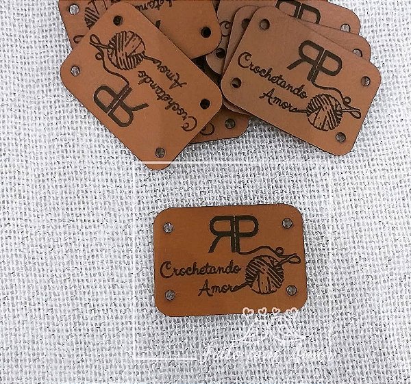 Etiqueta de couro sintético | 3,5x2,5 cm