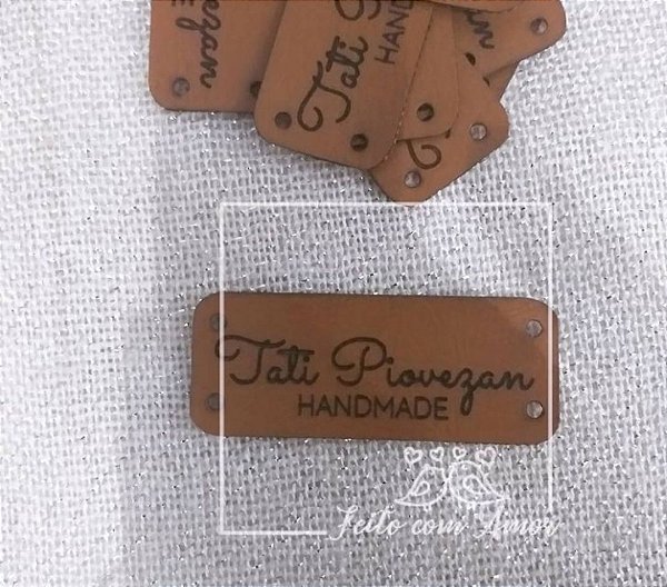 Etiqueta de couro sintético | 5x2 cm