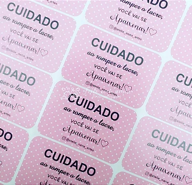 Adesivo em couchê | 5x4 cm | 100 unid