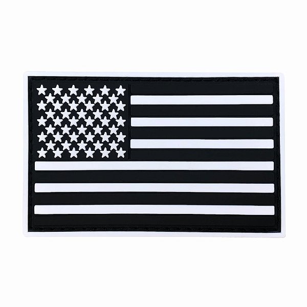 Patch Bandeira USA Estilizada Aliança Militar - Preta