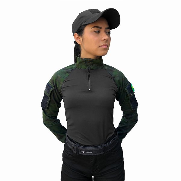 Camisa Combat Feminina Multicam Black Aliança Militar