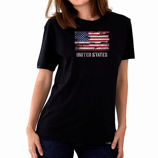 Camiseta United States Feminina Aliança Militar - Preta