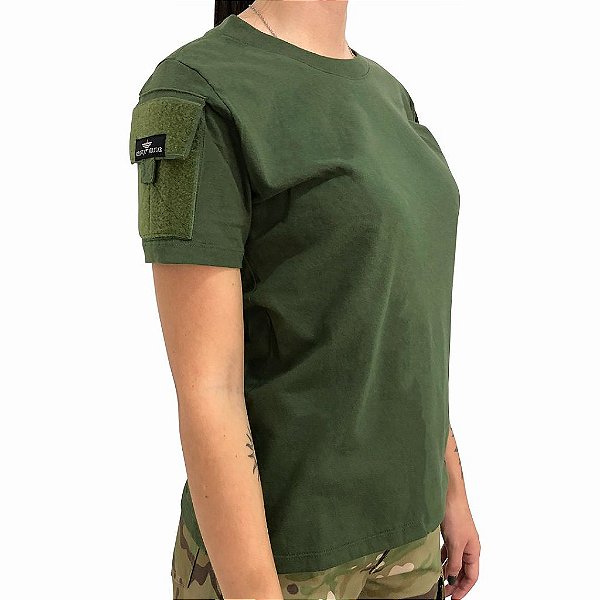 Camiseta Combat Feminina Rapina Militar - Musgo