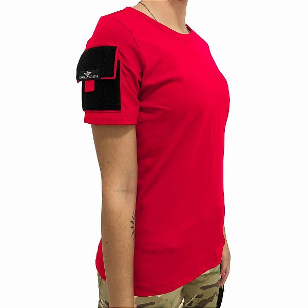 Camiseta Combat Feminina Aliança Militar - Vermelha
