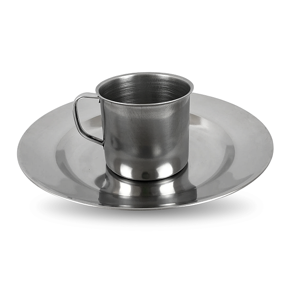 Kit Mochileiro Inox - Prato + Caneca