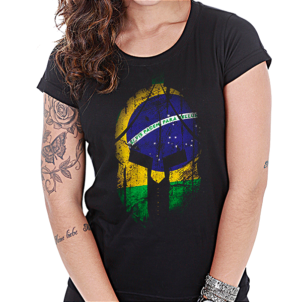 Camiseta Militar Baby Look Feminina Si Vis Pacem Para Bellum Brasil - Team Six