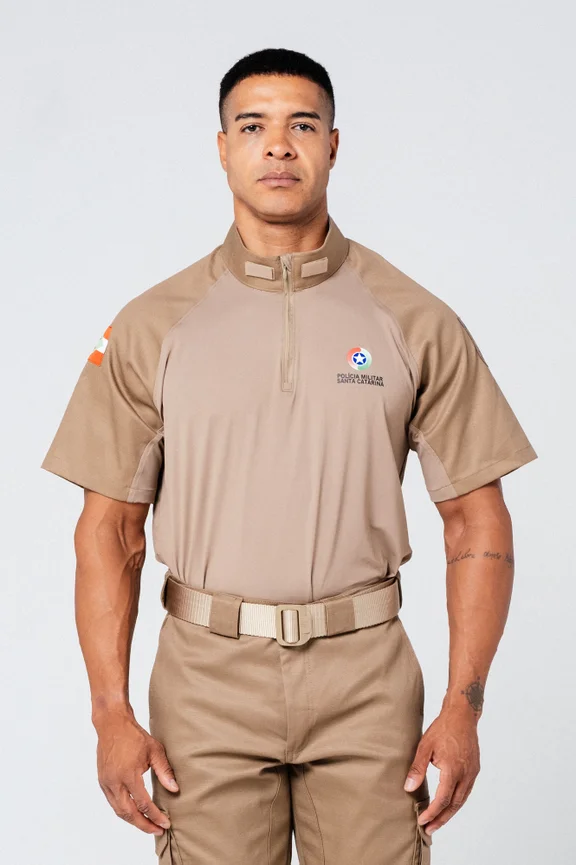 Camisa Combat Manga Curta Operacional Caqui - PMSC