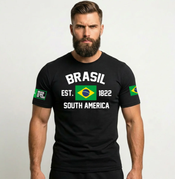 Camiseta Masculina Brasil South America - Team Six