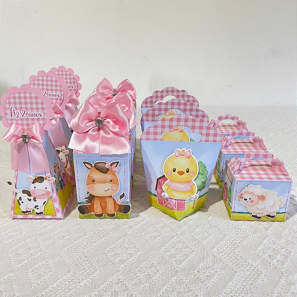 Kit personalizado fazendinha rosa