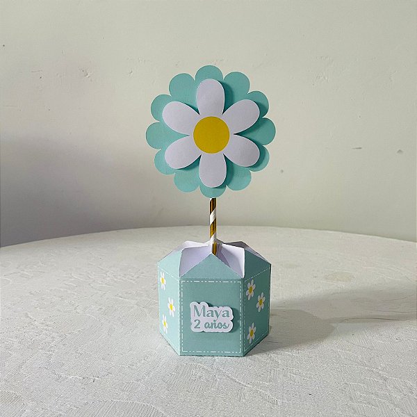 Centro de mesa margaridas verde e branco