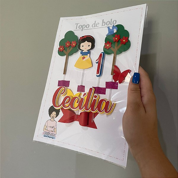 Topo de bolo branca de neve