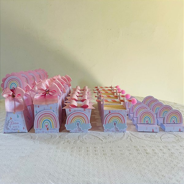 Kit festa arco iris boho