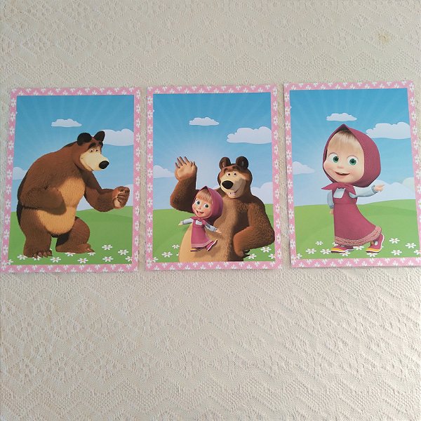 Poster Quadro A4 masha e o urso