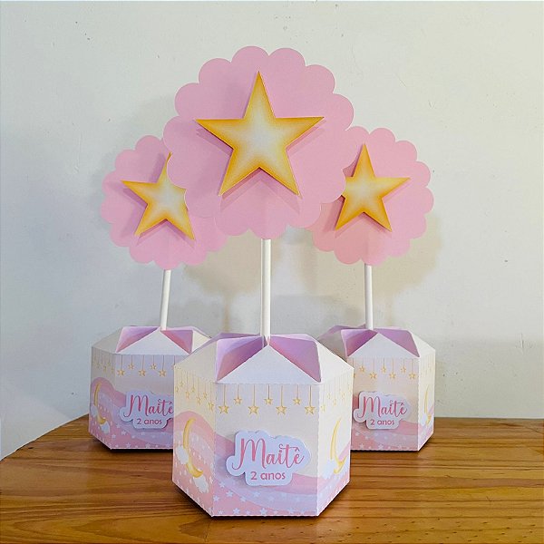 Centro de mesa brilha brilha estrelinha