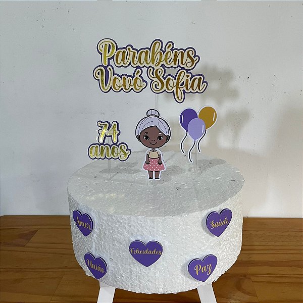 Topo de bolo personalizado vovó