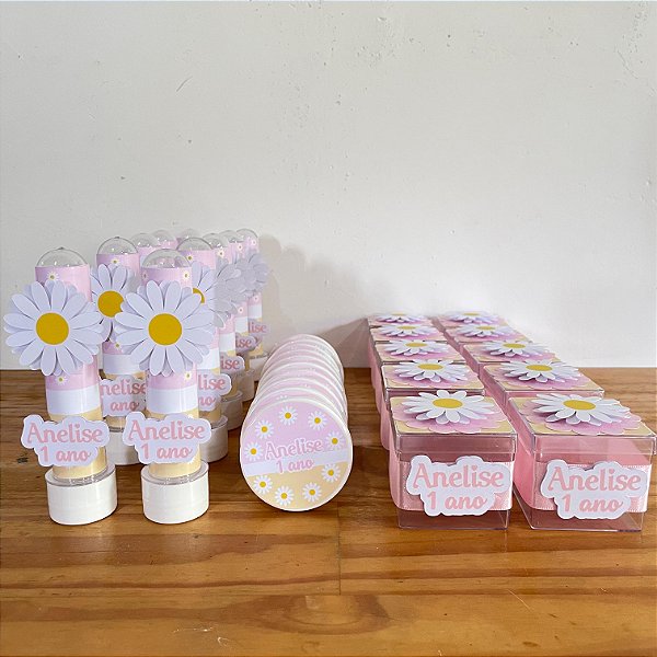 Kit de acrílicos personalizados margaridas finas