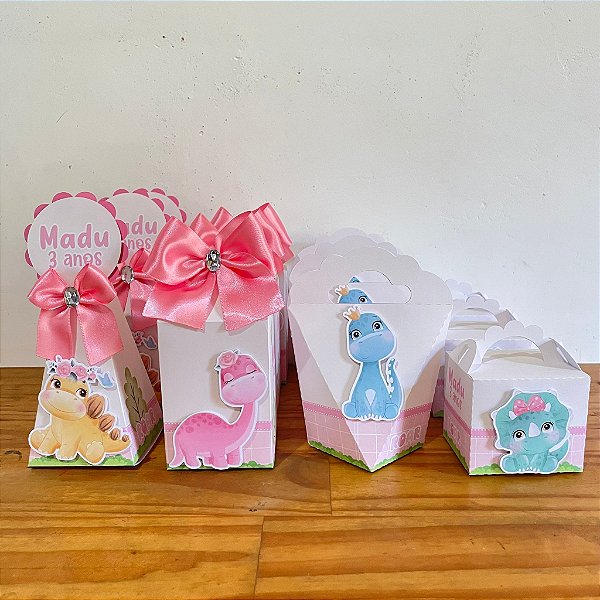 Kit festa dinossauro rosa