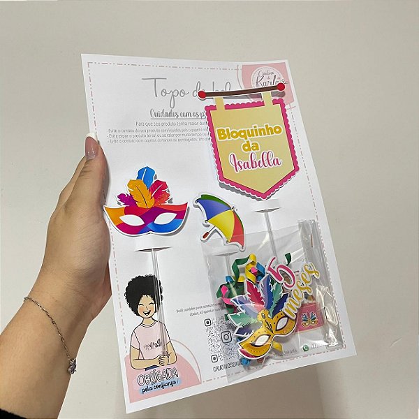 Topo de bolo carnaval personalizado