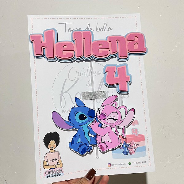 Topo de bolo stitch personalizado